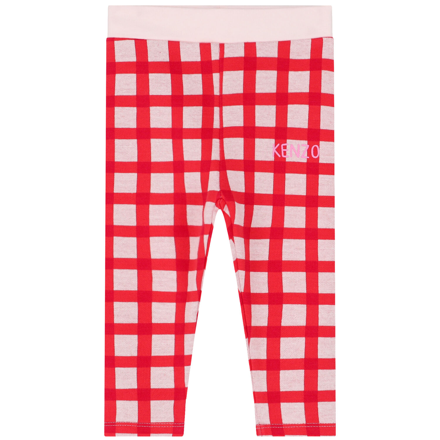 طقم ليغينز بنات بالشعار باللون الوردى والأحمر, 1, hi-res